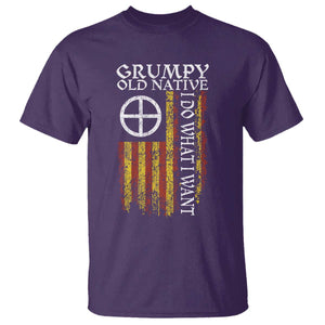 Funny Native American T Shirt Grumpy Old Native I Do What I Want American Flag TS11 Purple Print Your Wear