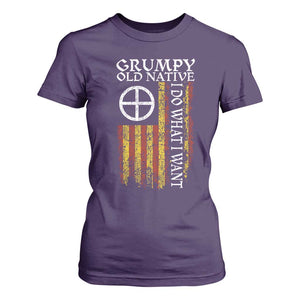 Funny Native American T Shirt For Women Grumpy Old Native I Do What I Want American Flag TS11 Purple Print Your Wear