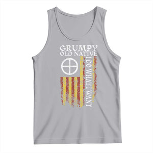 Funny Native American Tank Top Grumpy Old Native I Do What I Want American Flag TS11 Athletic Heather Print Your Wear
