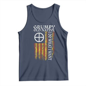 Funny Native American Tank Top Grumpy Old Native I Do What I Want American Flag TS11 Navy Print Your Wear