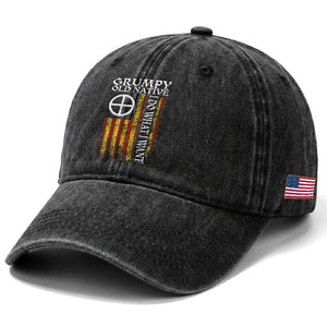 Funny Native American Washed Cotton Baseball Cap Grumpy Old Native I Do What I Want American Flag