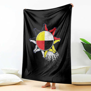 Oglala Lakota Native American Medicine Wheel Feathers Throw Blanket TS11 Print Your Wear
