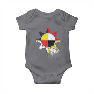 Oglala Lakota Native American Medicine Wheel Feathers Baby Onesie TS11 Charcoal Print Your Wear