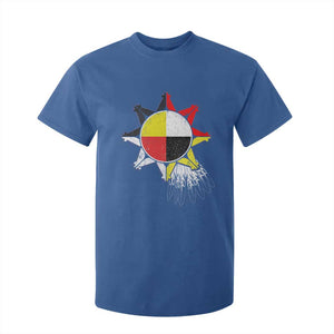 Oglala Lakota Native American Medicine Wheel Feathers T Shirt For Kid TS11 Royal Blue Print Your Wear
