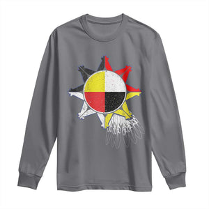 Oglala Lakota Native American Medicine Wheel Feathers Long Sleeve Shirt TS11 Charcoal Print Your Wear