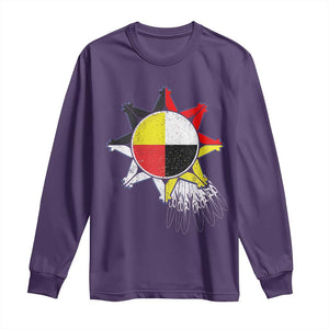 Oglala Lakota Native American Medicine Wheel Feathers Long Sleeve Shirt TS11 Purple Print Your Wear