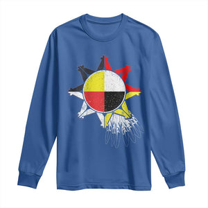 Oglala Lakota Native American Medicine Wheel Feathers Long Sleeve Shirt TS11 Royal Blue Print Your Wear