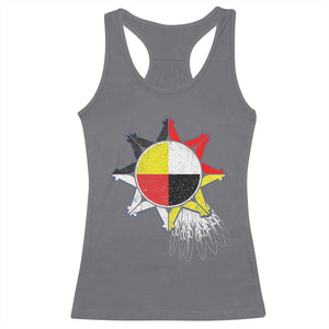 Oglala Lakota Native American Medicine Wheel Feathers Racerback Tank Top TS11 Charcoal Print Your Wear