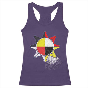 Oglala Lakota Native American Medicine Wheel Feathers Racerback Tank Top TS11 Purple Print Your Wear