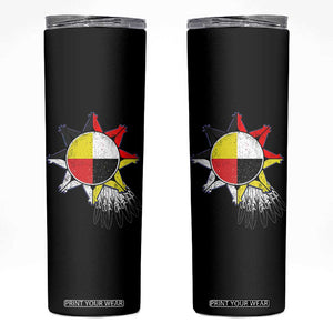 Oglala Lakota Native American Medicine Wheel Feathers Skinny Tumbler TS11 Black Print Your Wear