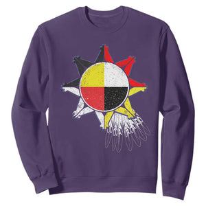 Oglala Lakota Native American Medicine Wheel Feathers Sweatshirt TS11 Purple Print Your Wear