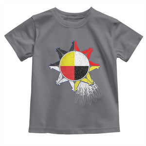 Oglala Lakota Native American Medicine Wheel Feathers Toddler T Shirt TS11 Charcoal Print Your Wear