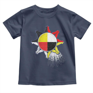 Oglala Lakota Native American Medicine Wheel Feathers Toddler T Shirt TS11 Navy Print Your Wear