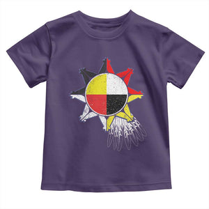 Oglala Lakota Native American Medicine Wheel Feathers Toddler T Shirt TS11 Purple Print Your Wear