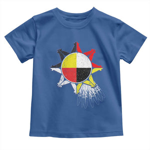 Oglala Lakota Native American Medicine Wheel Feathers Toddler T Shirt TS11 Royal Blue Print Your Wear