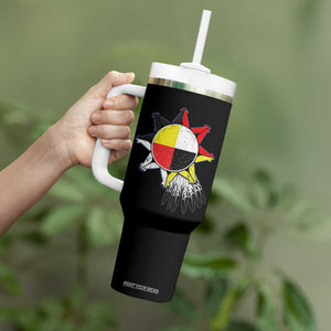 Oglala Lakota Native American Medicine Wheel Feathers Tumbler With Handle TS11 Print Your Wear
