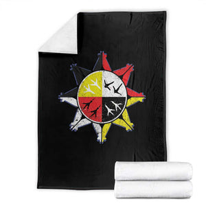 Oglala Lakota Nation Medicine Wheel Native American Throw Blanket TS11 Black Print Your Wear