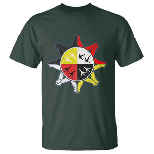 Oglala Lakota Nation Medicine Wheel Native American T Shirt TS11 Dark Forest Green Print Your Wear
