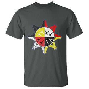 Oglala Lakota Nation Medicine Wheel Native American T Shirt TS11 Dark Heather Print Your Wear