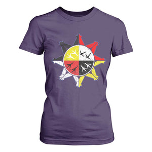 Oglala Lakota Nation Medicine Wheel Native American T Shirt For Women TS11 Purple Print Your Wear