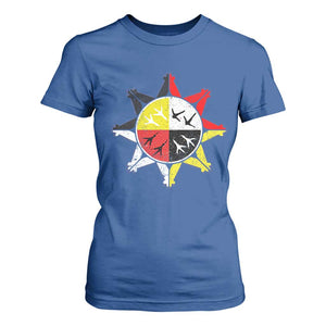 Oglala Lakota Nation Medicine Wheel Native American T Shirt For Women TS11 Royal Blue Print Your Wear