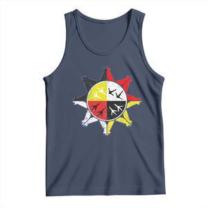 Oglala Lakota Nation Medicine Wheel Native American Tank Top TS11 Navy Print Your Wear