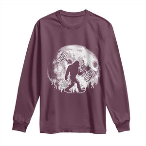 Funny Bigfoot Offroad Car Night Stroll Adventure Long Sleeve Shirt TS11 Maroon Print Your Wear
