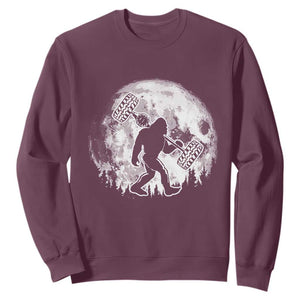 Funny Bigfoot Offroad Car Night Stroll Adventure Sweatshirt TS11 Maroon Print Your Wear