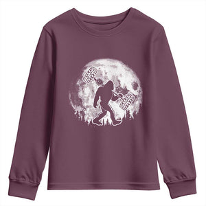 Funny Bigfoot Offroad Car Night Stroll Adventure Youth Sweatshirt TS11 Maroon Print Your Wear