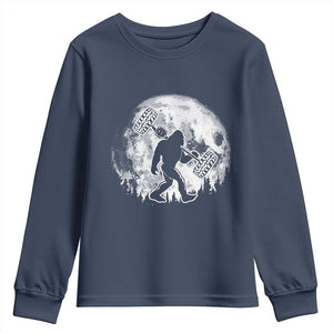 Funny Bigfoot Offroad Car Night Stroll Adventure Youth Sweatshirt TS11 Navy Print Your Wear