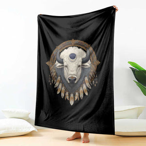 Native American White Buffalo And Eagle Feathers Throw Blanket TS11 Print Your Wear