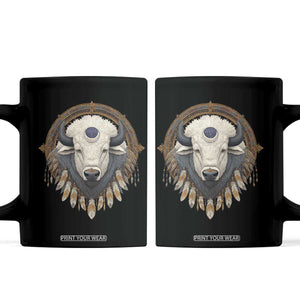 Native American White Buffalo And Eagle Feathers Coffee Mug TS11 Black Print Your Wear