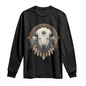 Native American White Buffalo And Eagle Feathers Long Sleeve Shirt TS11 Black Print Your Wear