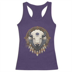 Native American White Buffalo And Eagle Feathers Racerback Tank Top TS11 Purple Print Your Wear