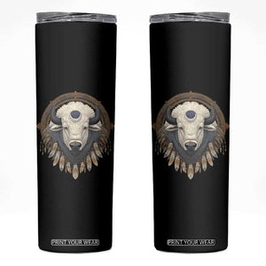 Native American White Buffalo And Eagle Feathers Skinny Tumbler TS11 Black Print Your Wear