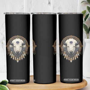 Native American White Buffalo And Eagle Feathers Skinny Tumbler TS11 Print Your Wear