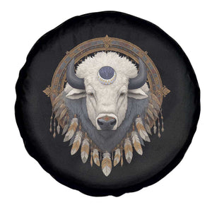 Native American White Buffalo And Eagle Feathers Spare Tire Cover TS11 Print Your Wear