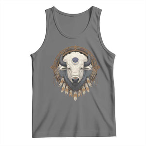 Native American White Buffalo And Eagle Feathers Tank Top TS11 Black Heather Print Your Wear