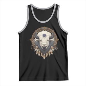 Native American White Buffalo And Eagle Feathers Tank Top TS11 Black Athletic Heather Print Your Wear