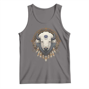 Native American White Buffalo And Eagle Feathers Tank Top TS11 Deep Heather Print Your Wear