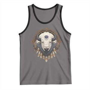 Native American White Buffalo And Eagle Feathers Tank Top TS11 Deep Heather Black Print Your Wear