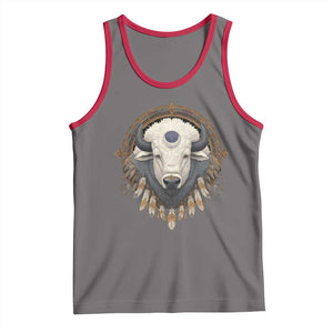 Native American White Buffalo And Eagle Feathers Tank Top TS11 Deep Heather Red Print Your Wear