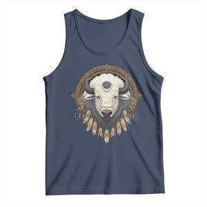 Native American White Buffalo And Eagle Feathers Tank Top TS11 Navy Print Your Wear