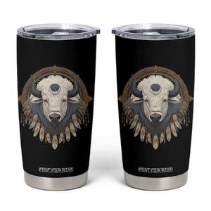 Native American White Buffalo And Eagle Feathers Tumbler Cup TS11 Black Print Your Wear