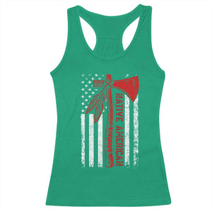 Native American Tomahawk Vintage USA Flag Tribal Tradition Racerback Tank Top TS11 Irish Green Print Your Wear