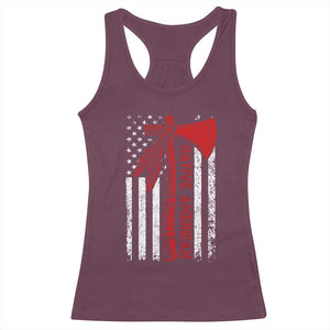 Native American Tomahawk Vintage USA Flag Tribal Tradition Racerback Tank Top TS11 Maroon Print Your Wear