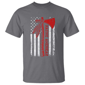Native American Tomahawk Vintage USA Flag Tribal Tradition T Shirt TS11 Charcoal Print Your Wear