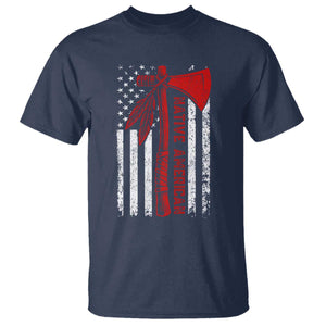 Native American Tomahawk Vintage USA Flag Tribal Tradition T Shirt TS11 Navy Print Your Wear