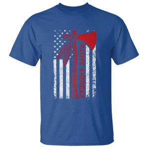 Native American Tomahawk Vintage USA Flag Tribal Tradition T Shirt TS11 Royal Blue Print Your Wear