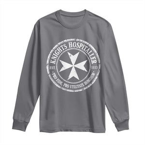 Knights Hospitaller Long Sleeve Shirt Pro Fide Pro Utilitate Hominum est 1113 Maltese Catholic Christian